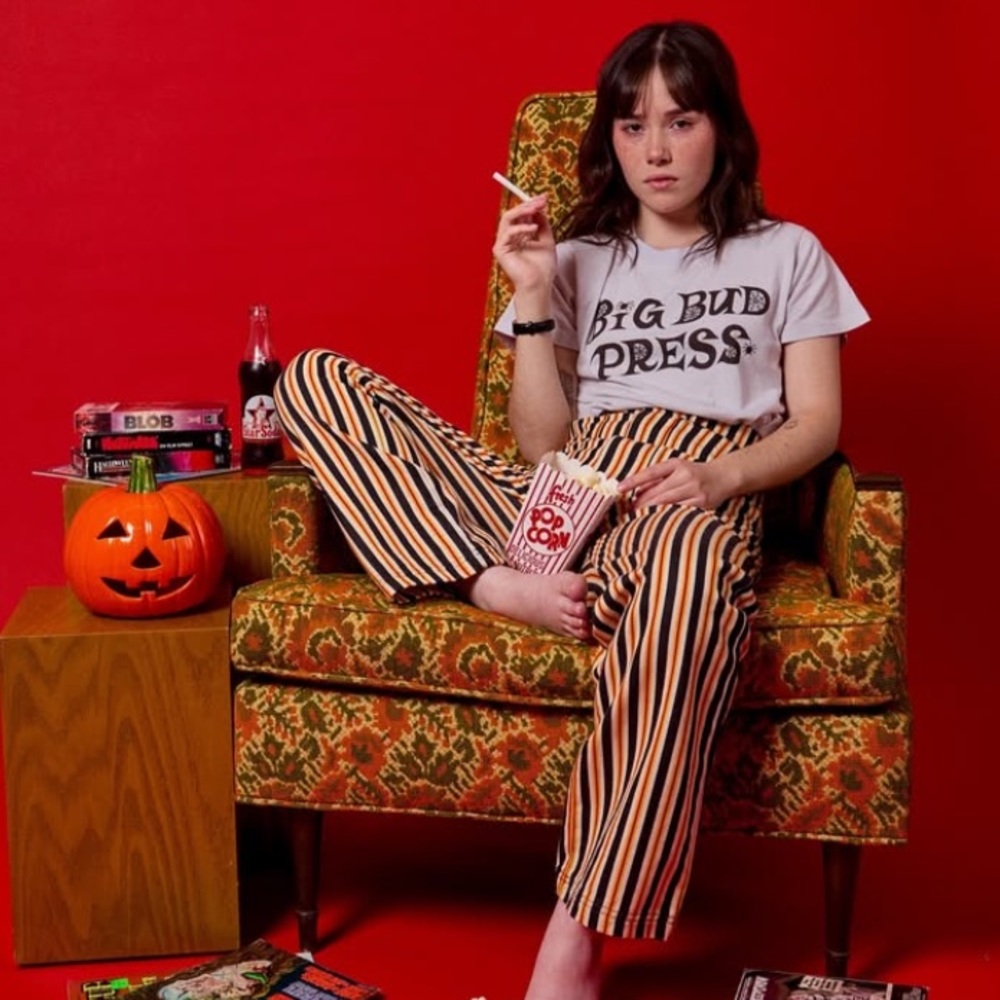 Big Bud Press Limited edition Halloween Organic Tee in spiderweb Logo sz 3xl